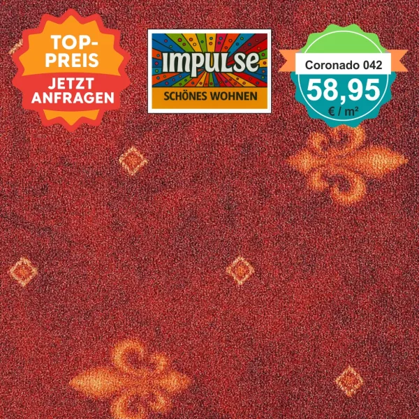 Alt-Text: Farb- und Strukturmuster von Girloon Coronado 042 – strapazierfähiger Objektvelours